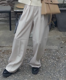 RANAN | [低身長/高身長/大きいサイズ有]センタープレスタックワイドパンツ(その他パンツ)