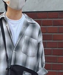 CAHLUMN | Magazine Pocket Open Collar Shirt(Ombre)(シャツ/ブラウス)