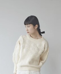 pocher | LANTERN SLEEVED FLOWER SWEATER(ニット/セーター)