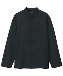 無印良品 | ストレッチ起毛結び釦シャツ 男女兼用Ｌ－ＸＬ・黒(シャツ/ブラウス)
