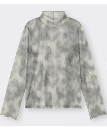 GU | シアープリントハイネックT(長袖)Q(Tシャツ/カットソー)