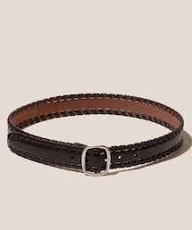HEREU | GREC - Whipstitch Detailed Belt - Dark Brown(ベルト)