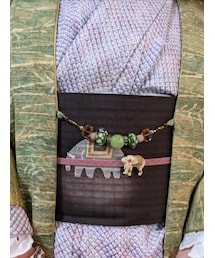 🐘帯留×桃色帯締×桃色羽織紐 | 和装小物