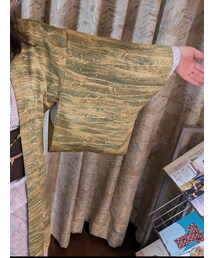 黄緑系横縞×羽織 | 着物