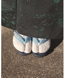 花柄鼻緒青草履 | 和装小物