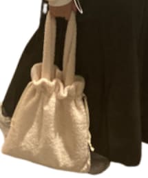 DAISO | ボア巾着バッグ(ショルダーバッグ)