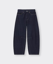 GU | バレルレッグジーンズ 丈短め(デニムパンツ)