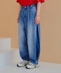 so.C.hu | サイドダブルジップワイドデニムパンツ(デニムパンツ)