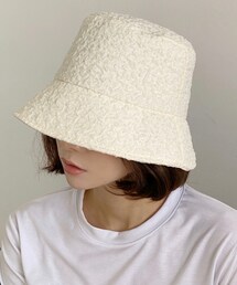 DHOLIC | グロッシーリンクルバケットハット・全3色・d66889 色:ホワイト(ハット)