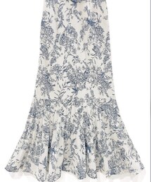 GRL | 花柄プリーツ切替マーメイドスカート[al111] 色:オフホワイト×紺 ¥1,299(スカート)