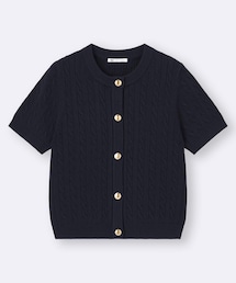 GU | ケーブルメタルボタンカーディガン　ネイビー(カーディガン/ボレロ)