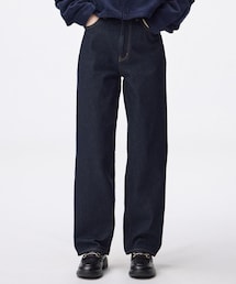 GU | ハイライズストレートジーンズ(デニムパンツ)