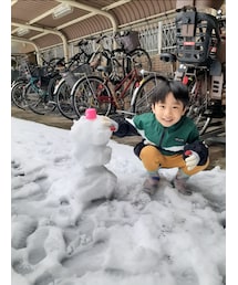 3段雪だるま | 今季初の積雪で、雪だるまを作りました。(フィギュア)
