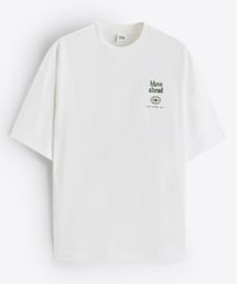 ZARA | テキストプリント　Tシャツ　￥3,990  Lサイズ(Tシャツ/カットソー)