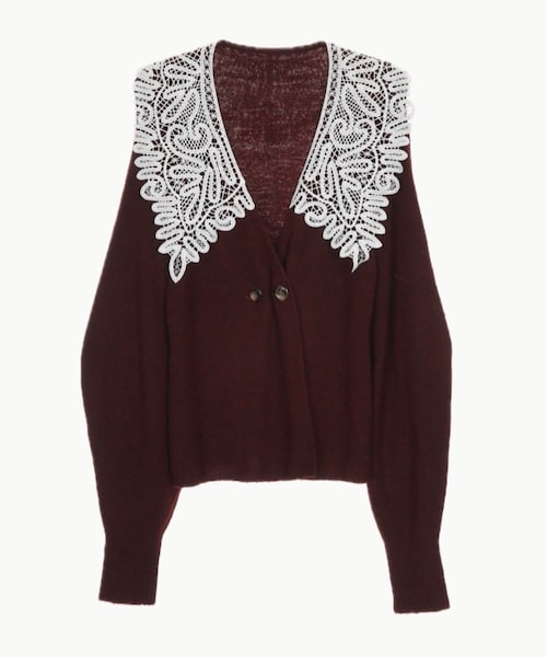 ackaカーディガン lace collar knit cardigan – Acka online store