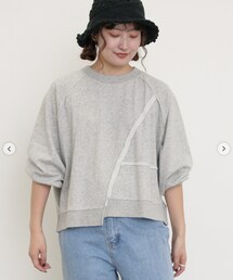 Samansa Mos2 | ミニ裏毛ブロッキングショートスウェット(2201223-21-11)(Tシャツ/カットソー)