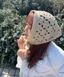 Samansa Mos2 | モチーフニットバブーシュカ(2800852-21-11)(アクセサリー)