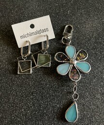 michimal glass | 誕プレで頂いたステンドグラスのピアスとチャーム(ピアス（両耳用）)