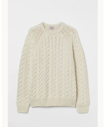 H&M | レギュラーフィットウールブレンドケーブルニットセーター　メンズ　Sサイズ(ニット/セーター)