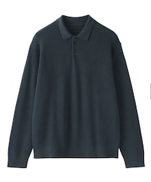 無印良品 | 洗える畦編みポロセーター(ポロシャツ)