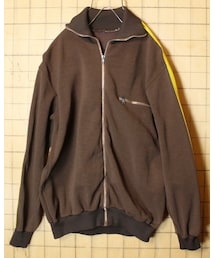 -- | 東ドイツ軍 トレーニング ジャージ トップ メンズSM相当 ブラウン ジップアップ ミリタリー ヨーロッパ古着

(ジャージ)