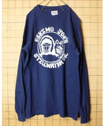 HANES | 90s 00s USA Hanes ヘインズ 両面プリント 長袖 Tシャツ ロンT ネイビー ブルー メンズM アメリカ古着

(Tシャツ/カットソー)