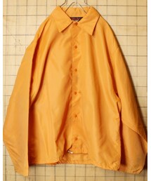 -- | 60s 70s USA製 Pla-Jac プリント ナイロン コーチ ジャケット オレンジ メンズL アウトドア アメリカ古着

(ナイロンジャケット)