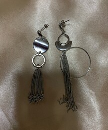 Three Four Time | アシメトリーデザイン✨写真に撮るとイカみたいだな💦(ピアス（両耳用）)