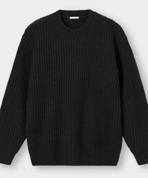 GU | 【GU】 Low Gauge Ridge Sweater (Long Sleeve) ; Product ID - 342542(ニット/セーター)