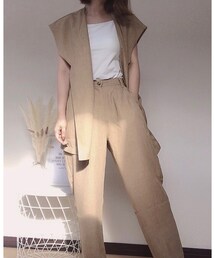 MISTORE | MISTORE バックウエストゴムテーパードパンツ(パンツ)