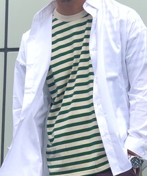 NANO universe | ボーダーは色でこだわりたいかなぁと。トラックパンツと色合わせが良かった。(Tシャツ/カットソー)