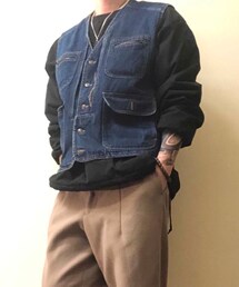 VINTAGE | 【ヴィンテージ古着】50's シンチバック付き デニムベスト(ベスト)