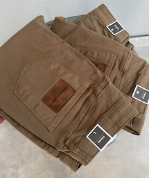 primaras | unbalance hem stretchデニムpt/ブラウン(デニムパンツ)