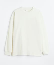 H&M | H&M オーバーサイズフィットコットントップス  オフホワイト  Lサイズ(Tシャツ/カットソー)