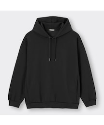 GU | ダブルフェイスビッグプルパーカー  BLACK  Ｍサイズ(パーカー)