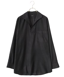 COMOLI | シルクネルスキッパーシャツ  ネイビー  サイズ2(シャツ/ブラウス)