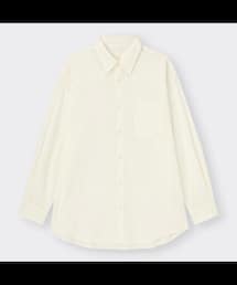 GU | レースオーバーサイズシャツ[長袖]  OFF WHITE  Mサイズ(シャツ/ブラウス)