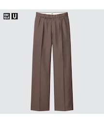 UNIQLO U | woman ウールブレンドタックパンツ DARK BROWN サイズ70(スラックス)
