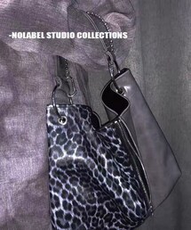 ISIR | NOLABEL 高级灰豹纹分割 圆环链条包(ショルダーバッグ)