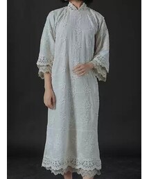 蛮丽楼 | 慕林 倒大袖宽松棉麻旗袍(ワンピース/ドレス)