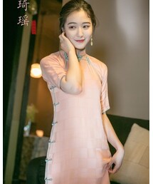 珞珞如石 | 19SS长恨歌 |《王琦瑶》民国传统平裁一片式双襟少女旗袍(ワンピース/ドレス)