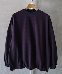 is-ness | is-ness BALLOON STRIPES LONG SLEEVE T-SHIRT NAVY×BROWN Mサイズ(Tシャツ/カットソー)