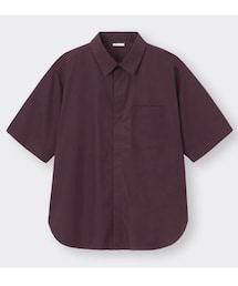 GU | ブロードオーバーサイズシャツ　WINE  M size(シャツ/ブラウス)