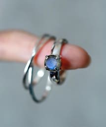 GENAC ROUE | スワッグイヤカフ オーバルクロス&ソリティア(ラブラドライト)(イヤーカフ)