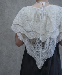 CIAOPANIC | マルチ WAYフリルレースとマルチWAYレース刺繍付け襟を縫い合わせて長さと紐を手直し(付け襟)