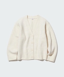UNIQLO | GIRLS スフレヤーンVネックカーディガン160(カーディガン/ボレロ)