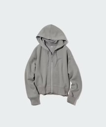UNIQLO | UNIQLO UドライスウェットクロップドフルジップパーカーS(パーカー)