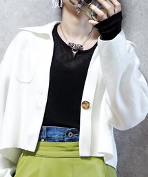 no brand | クルーネックシアートップス(Tシャツ/カットソー)