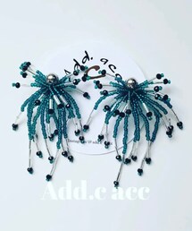 add.c acc | KUMO green×silver(イヤリング)