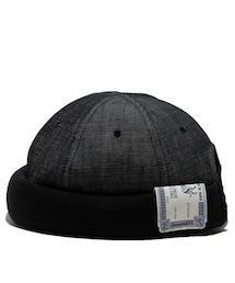THE H.W. DOG & CO.  | RIGID DENIM ROLL CAP - Black D-00939(帽子)